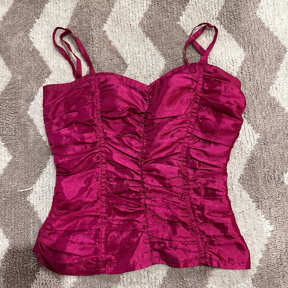Elegant Pink Ruched Women's Top
